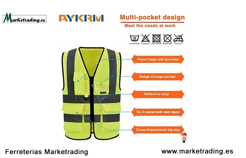 Chaleco seguridad reflectante de alta visibilidad Aykrm_3