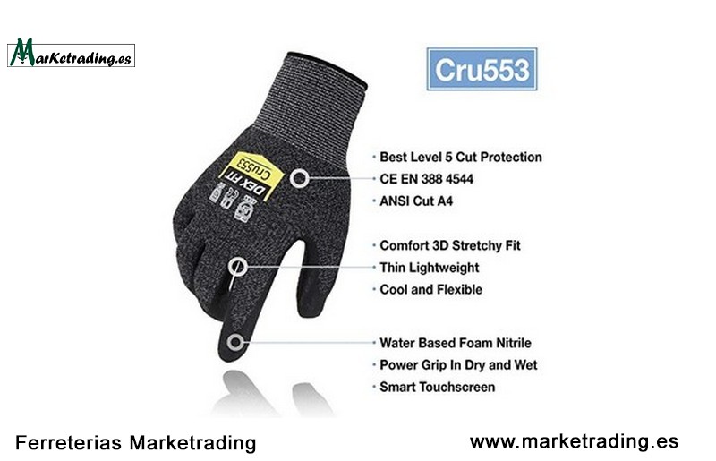 Guantes Anticortes de Nivel 5 Cru553 Dex Fit_2