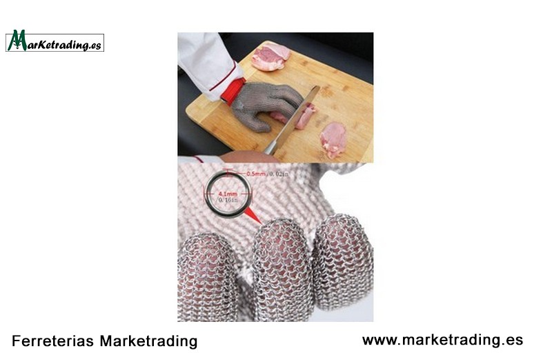 Guantes de acero inoxidable de malla ThreeH_3
